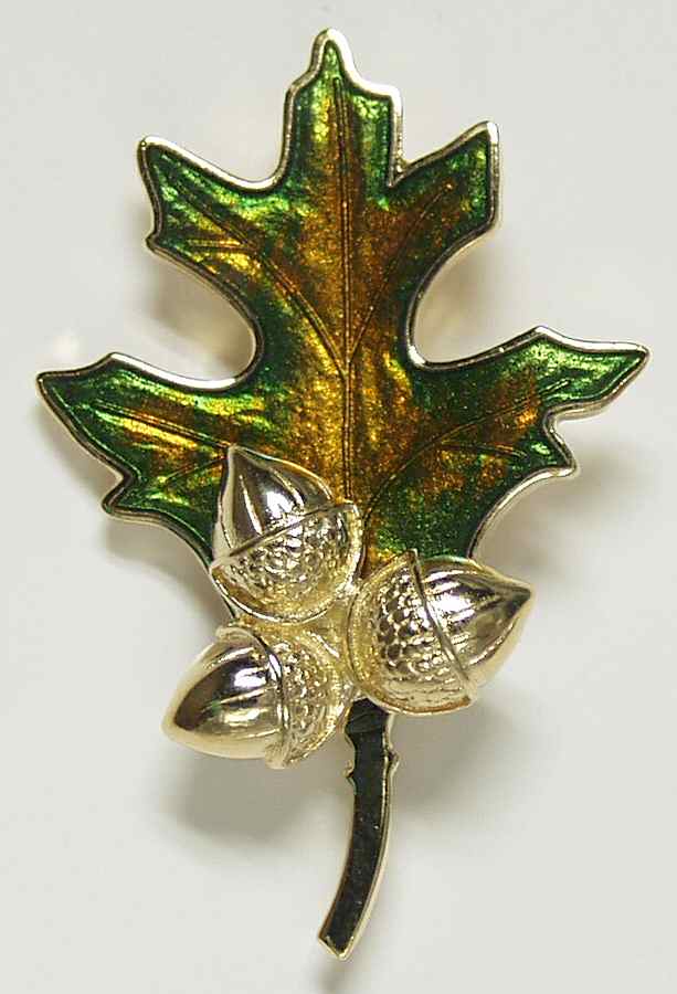 Fine Enamels Jewelry Oak Leaf & Acorn-Green - Boxed by Fine Enamels-1