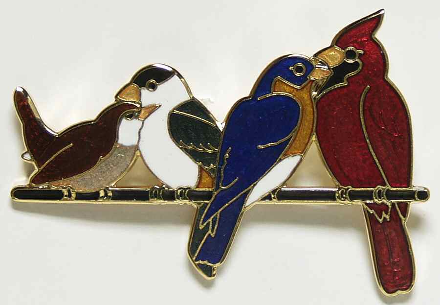 Fine Enamels Jewelry Four Birds - Boxed by Fine Enamels-1