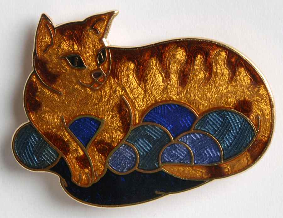 Fine Enamels Jewelry Cat With Yarn-Ginger - No Box by Fine Enamels-1