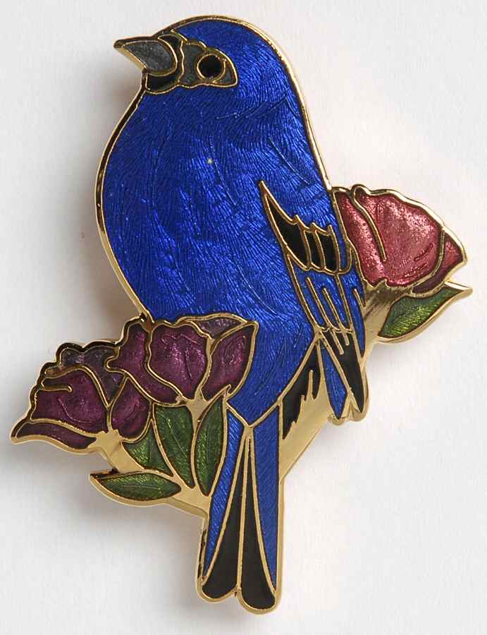 Fine Enamels Jewelry Indigo Bunting - No Box by Fine Enamels-1