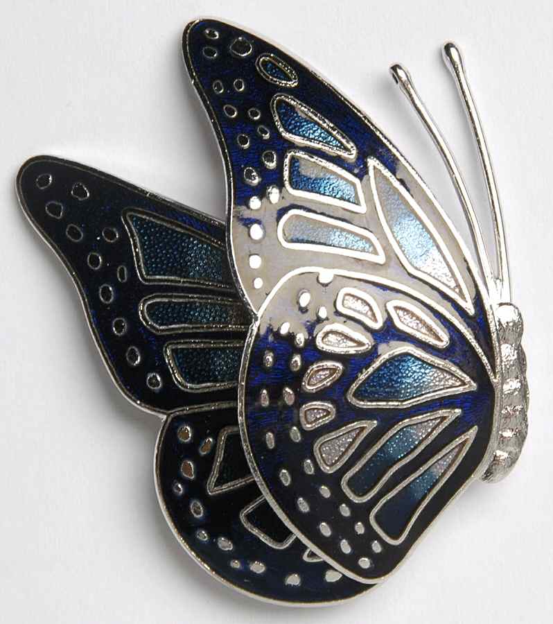 Fine Enamels Jewelry Butterfly-Navy - No Box by Fine Enamels-1