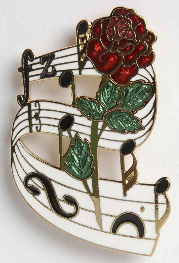 Fine Enamels Jewelry Music Staff & Rose - No Box by Fine Enamels-1