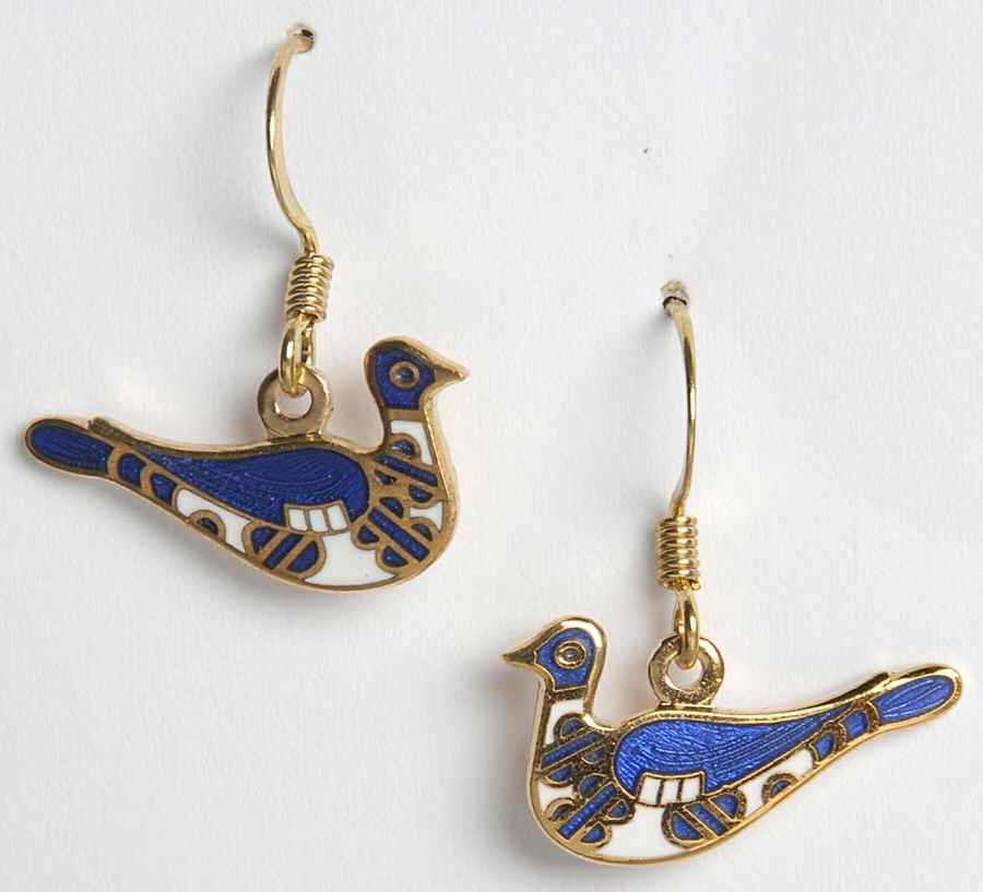 Fine Enamels Jewelry Blue & White Bird  - No Box 235 by Fine Enamels-1