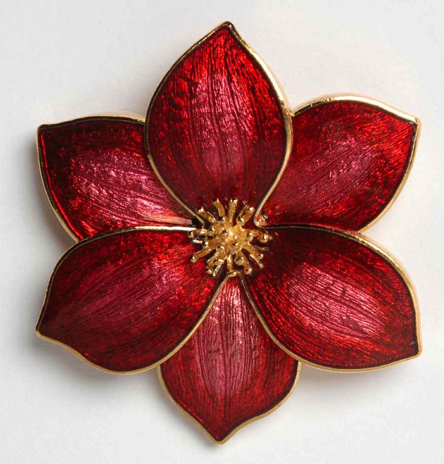 Fine Enamels Jewelry Clematis-Red - No Box by Fine Enamels-1