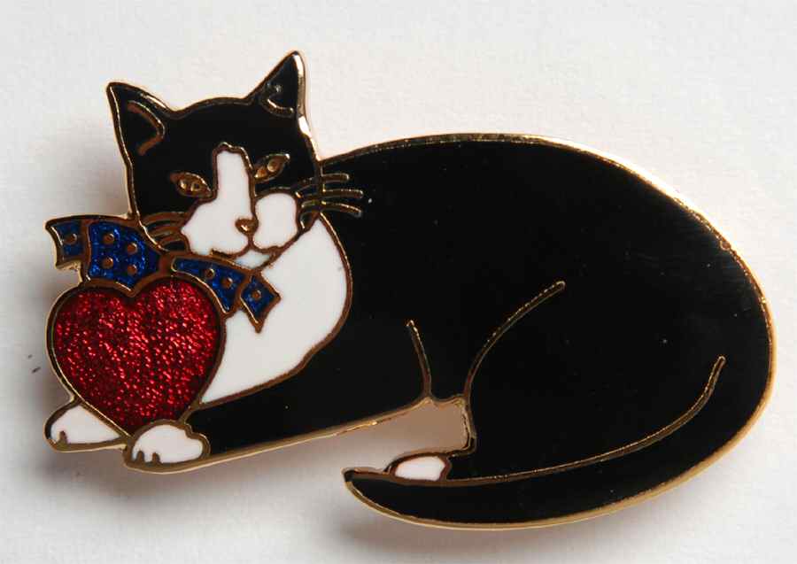 Fine Enamels Jewelry Cat With Heart - No Box by Fine Enamels-1