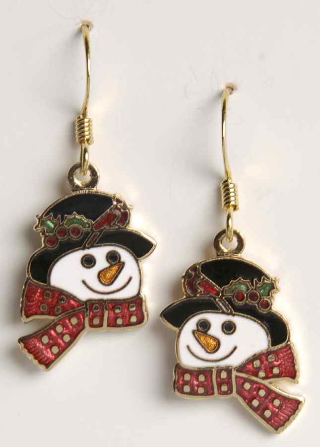Fine Enamels Jewelry Snowman Face-Red Scarf - No Box by Fine Enamels-1