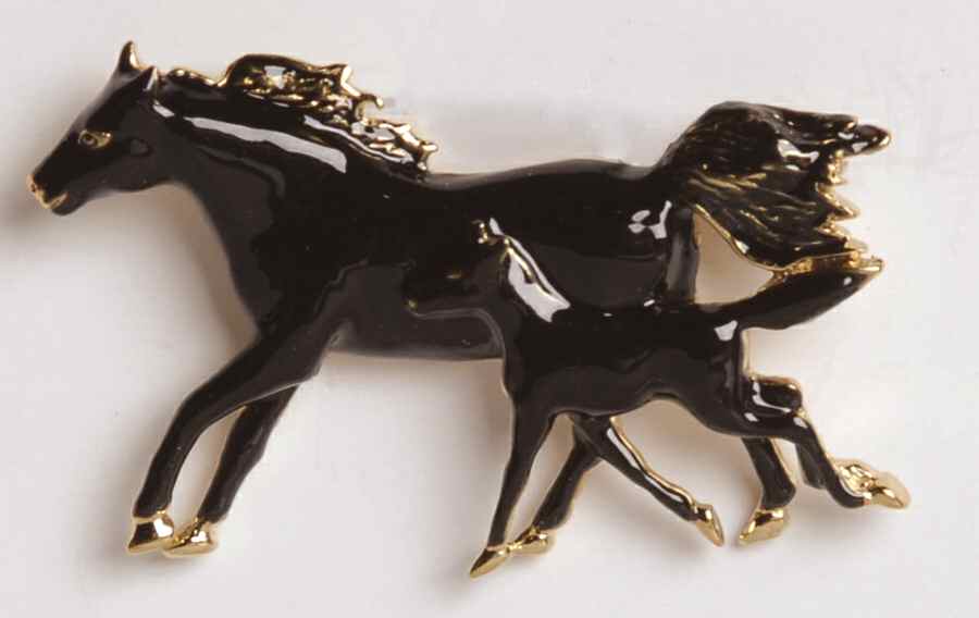 Fine Enamels Jewelry Horse & Foal Black - No Box by Fine Enamels-1