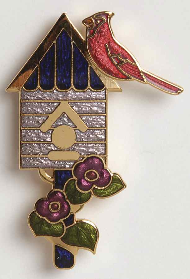 Fine Enamels Jewelry Birdhouse & Cardinal - No Box by Fine Enamels-1