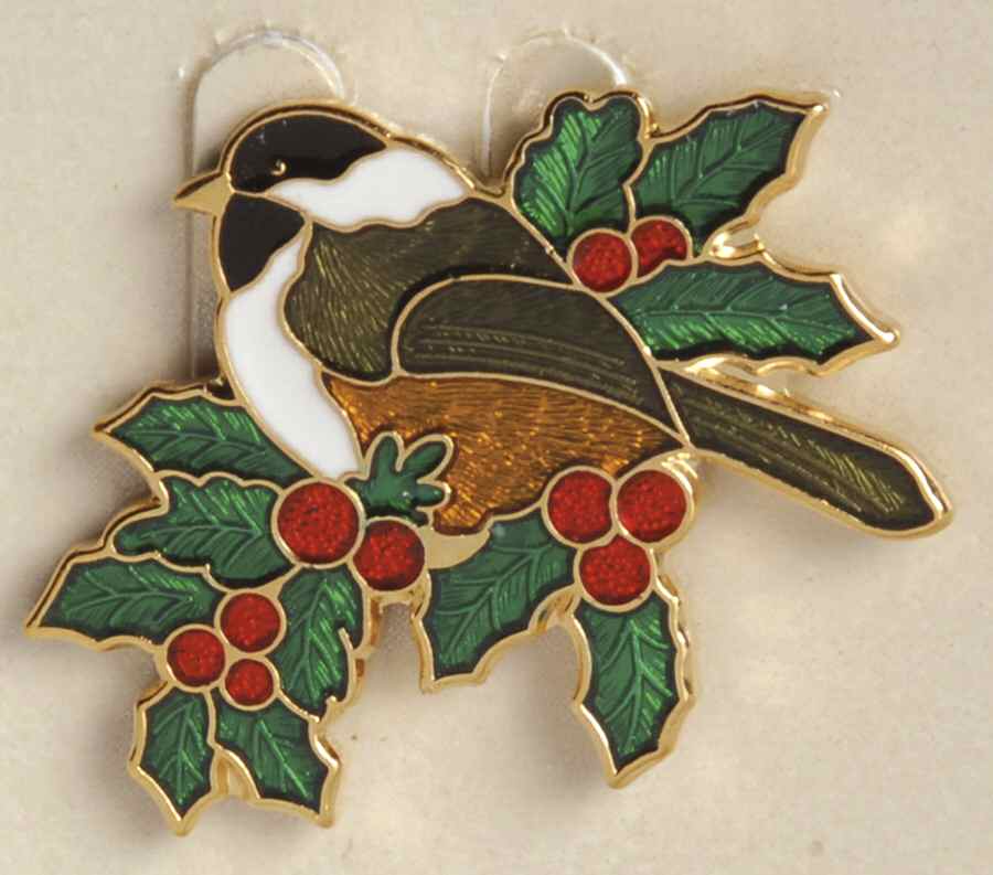 Fine Enamels Jewelry Chickadee & Holly - No Box by Fine Enamels-1