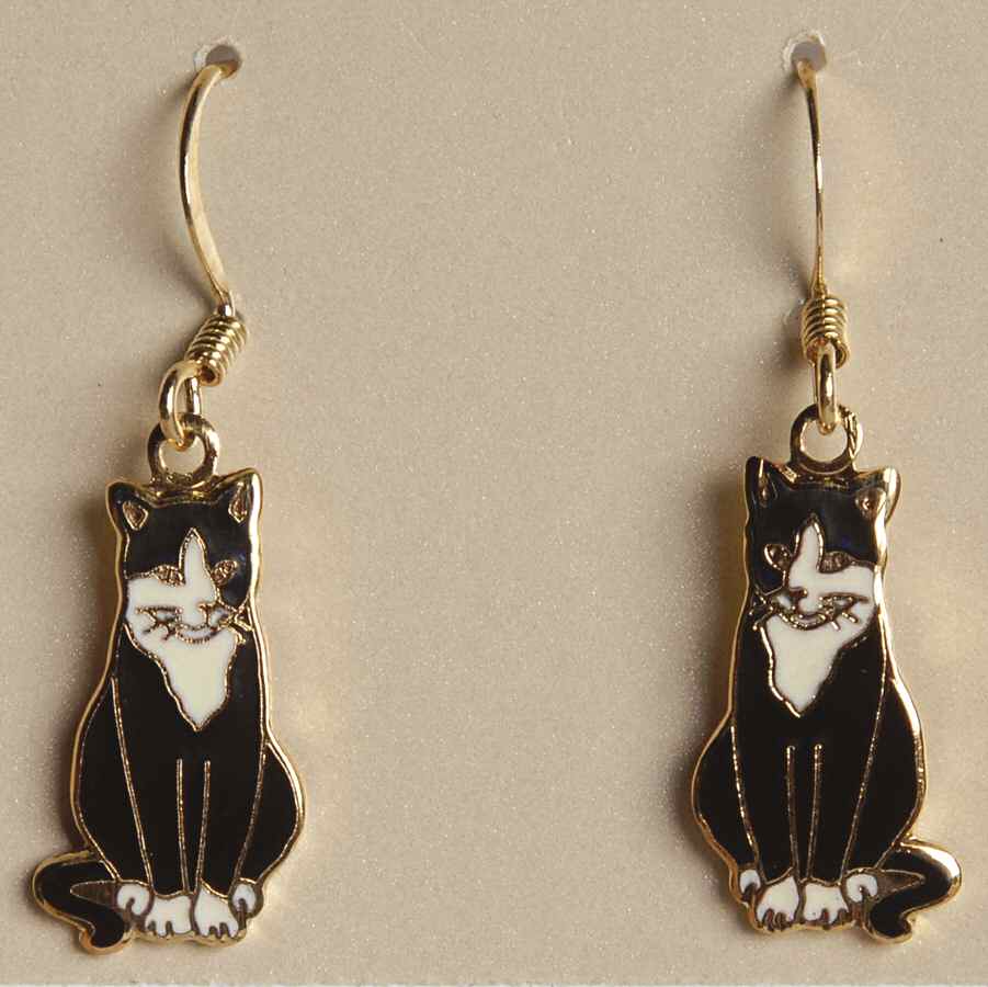 Fine Enamels Jewelry Black & White Cat - No Box by Fine Enamels-1