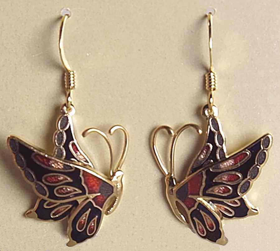 Fine Enamels Jewelry Monarch Butterfly-Black & Orange - No Box by Fine Enamels-1