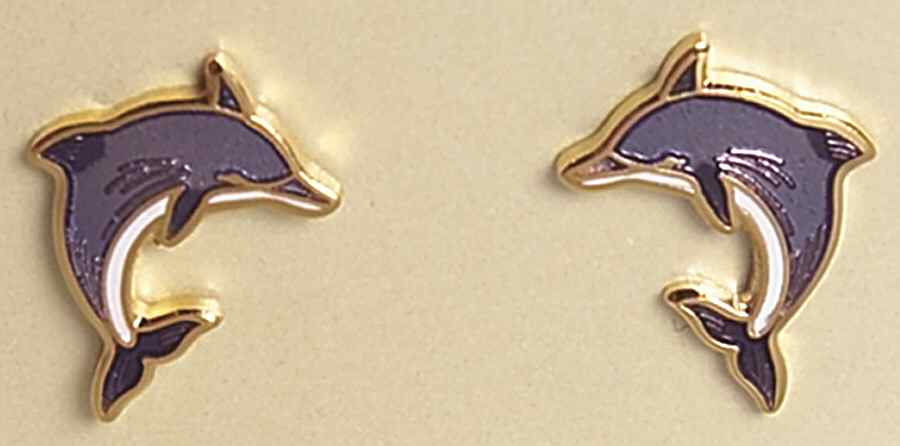 Fine Enamels Jewelry Dolphin-Blue & White - No Box by Fine Enamels-1