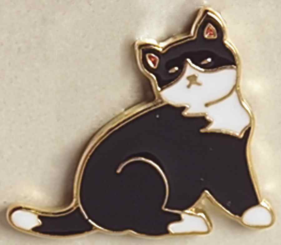 Fine Enamels Jewelry Cat-Black And White - No Box by Fine Enamels-1