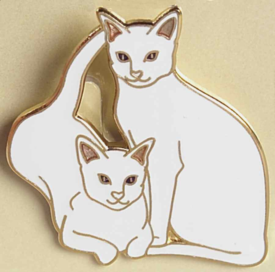 Fine Enamels Jewelry Cats-White - No Box by Fine Enamels-1