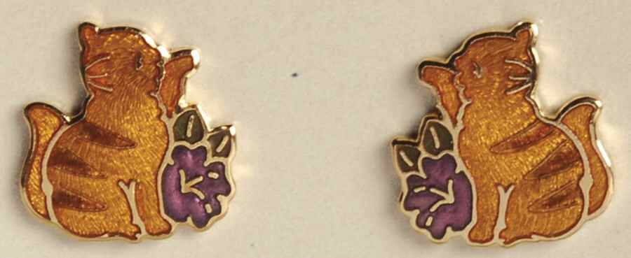 Fine Enamels Jewelry Cat With Butterfly-Ginger - No Box by Fine Enamels-1