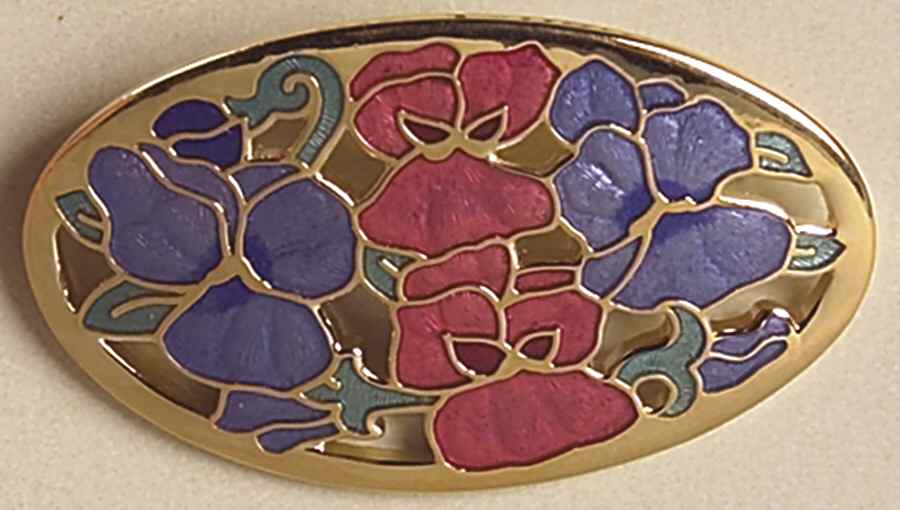 Fine Enamels Jewelry Pansy-Blue & Pink - No Box by Fine Enamels-1