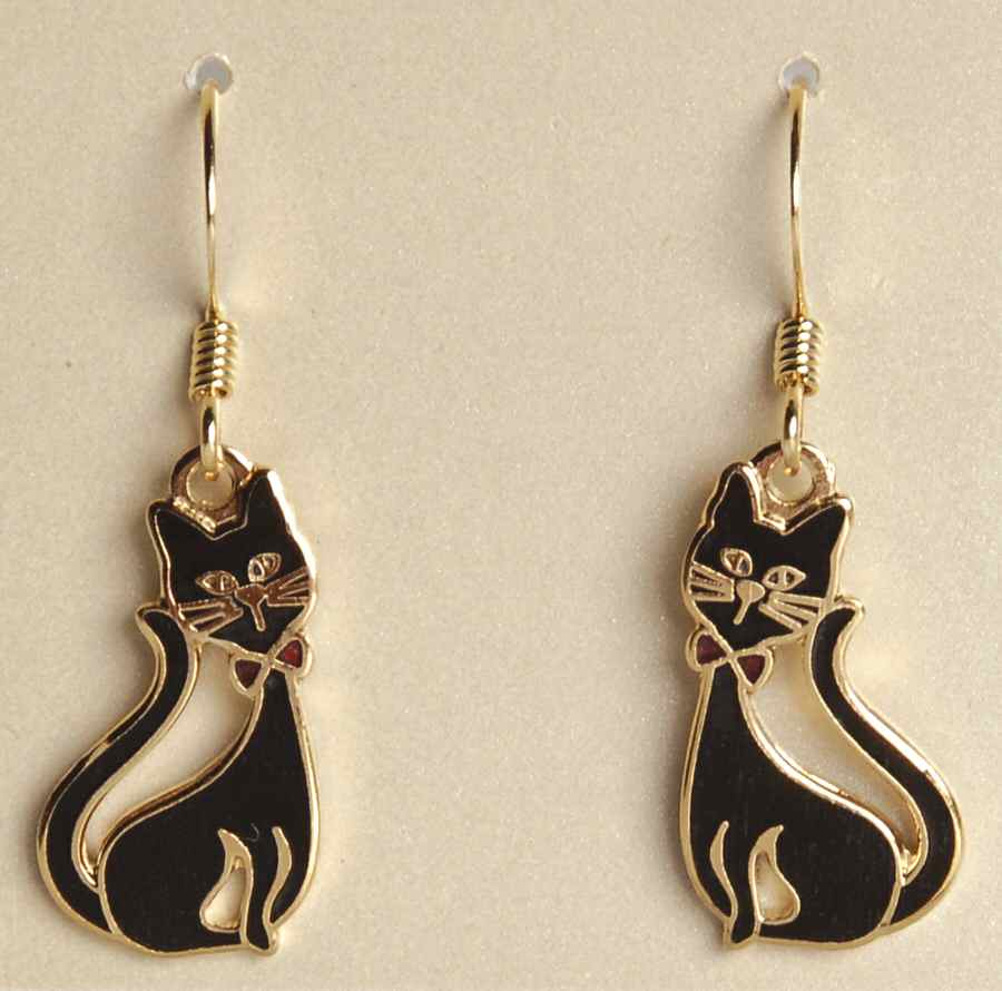 Fine Enamels Jewelry Cat With Bowtie-Black - No Box by Fine Enamels-1