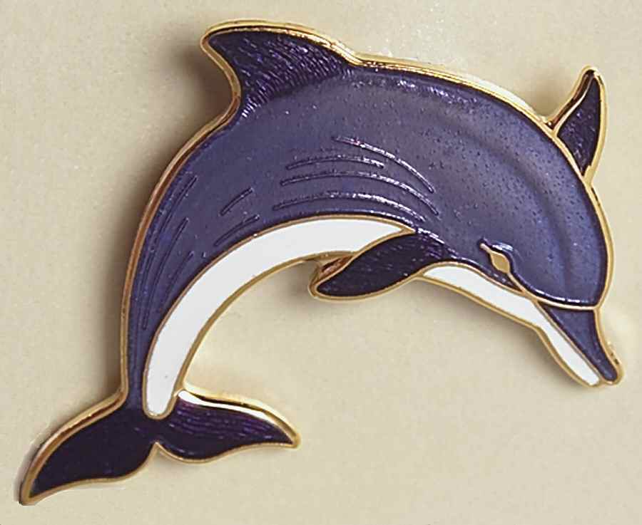 Fine Enamels Jewelry Dolphin-Blue & White - No Box by Fine Enamels-1