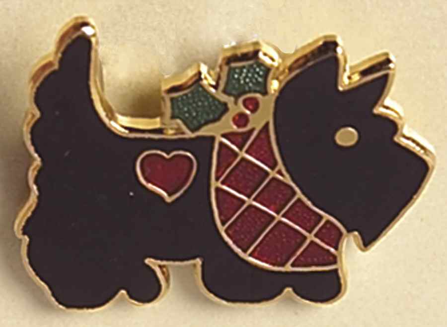 Fine Enamels Jewelry Scottie With Holly - No Box by Fine Enamels-1