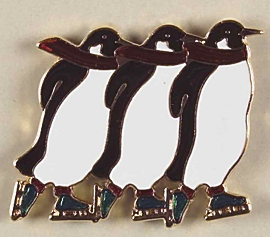 Fine Enamels Jewelry Skating Penguins - No Box 108 by Fine Enamels-1