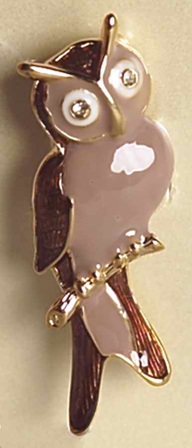 Fine Enamels Jewelry Owl-Brown - No Box by Fine Enamels-1