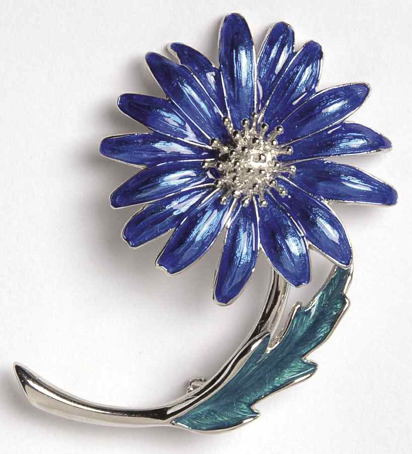 Fine Enamels Jewelry Chrysanthemum-Blue - Boxed by Fine Enamels-1