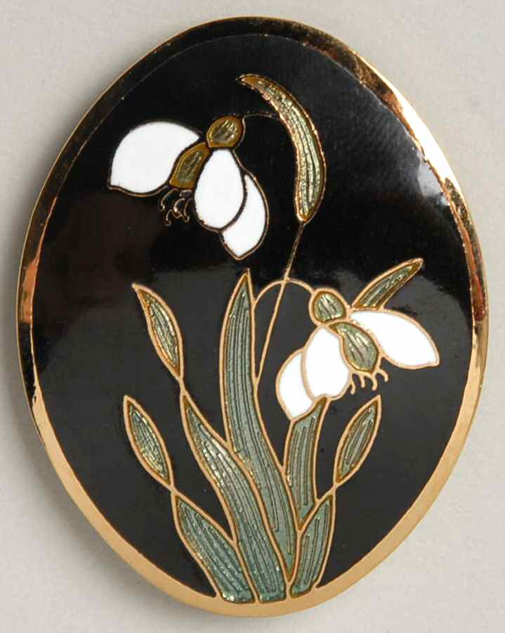 Fine Enamels Jewelry Snowdrop Flower-Black - No Box by Fine Enamels-1