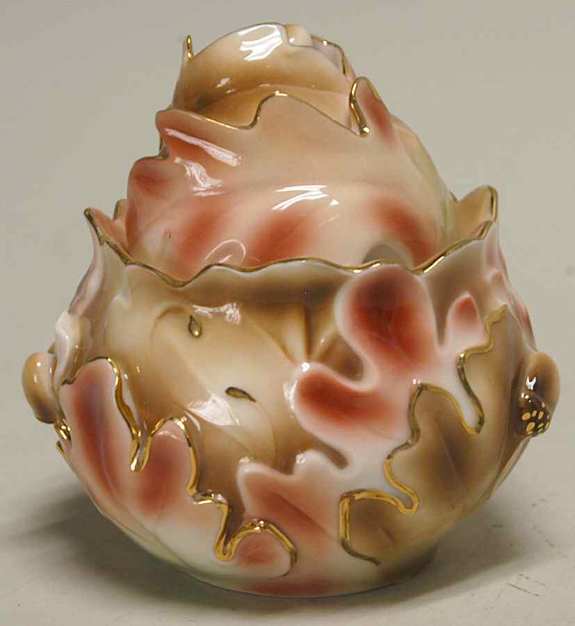 Golden Leaf & Acorn Sugar Jar & Lid - No Box by Franz Collection-1