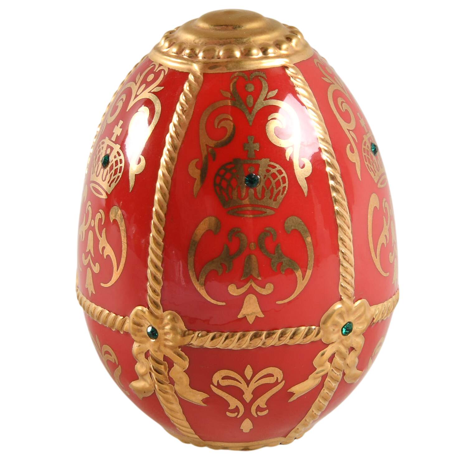 Faberge Imperial Jeweled Egg Collection Golden Crown-Red - No Box by Franklin Mint-1