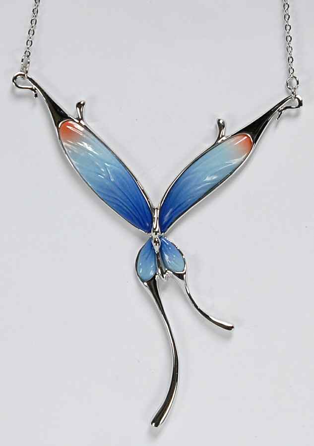 Franz Jewelry Butterfly Blue-Necklace - Boxed by Franz Collection-1