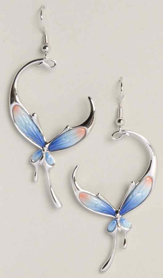 Franz Jewelry Butterfly Blue-Earrings - No Box by Franz Collection-1