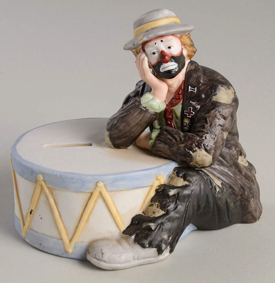 Emmett Kelly Jr Members Only Coin Bank - Boxed by Flambro-1