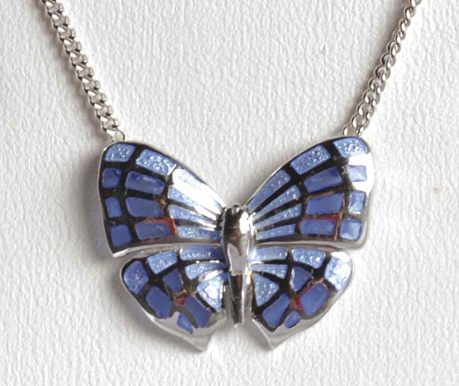 Fine Enamels Sterling Butterfly-Blue Plique A Jour - No Box by Fine Enamels-1