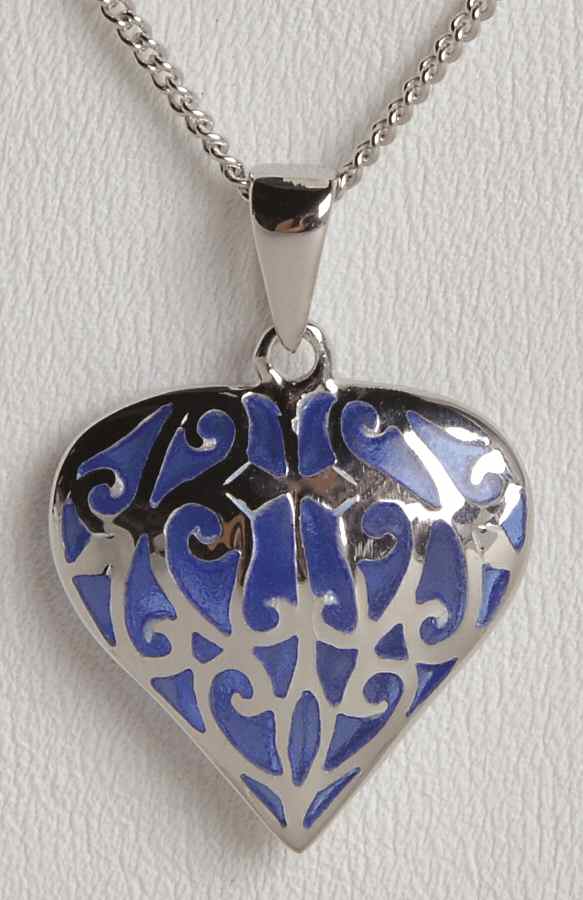 Fine Enamels Sterling Filigree Heart-Blue - Boxed by Fine Enamels-1
