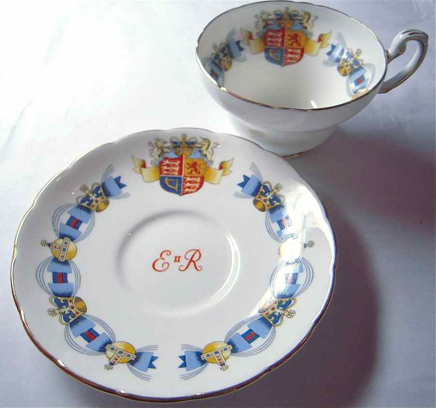 Foley Royalty Commemorative Giftware Elizabeth Ii Coronation Cup & Saucer - No Box by Foley-1