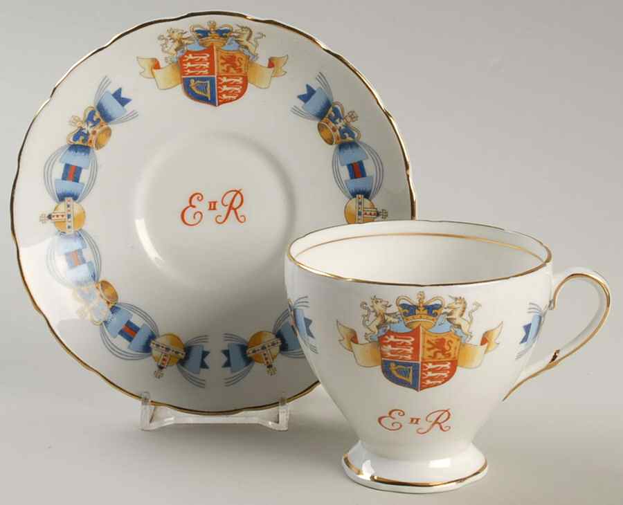 Foley Royalty Commemorative Giftware Elizabeth Ii Coronation Cup & Saucer - No Box by Foley-1