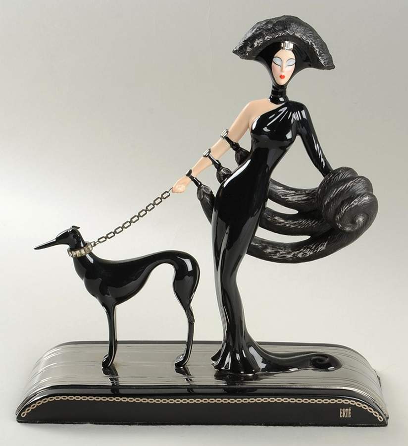 House of Erte' Symphony In Black - No Box by Franklin Mint-1