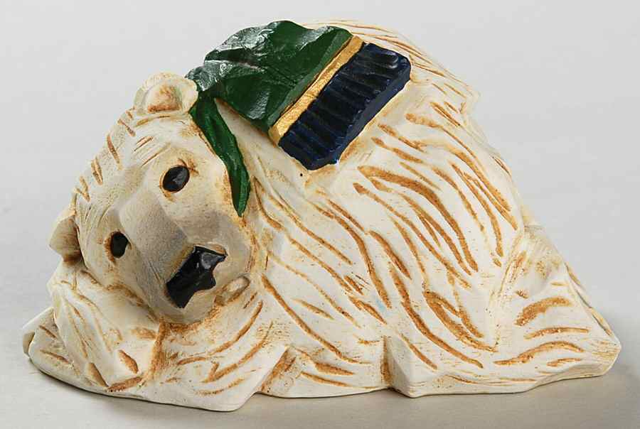 David Frykman Figurines Lying Bear-Green Scarf - No Box by Frykman-1
