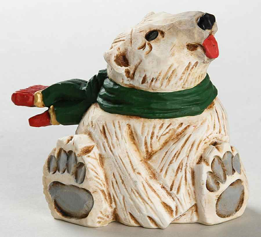 David Frykman Figurines Sitting Bear-Green Scarf - No Box by Frykman-1