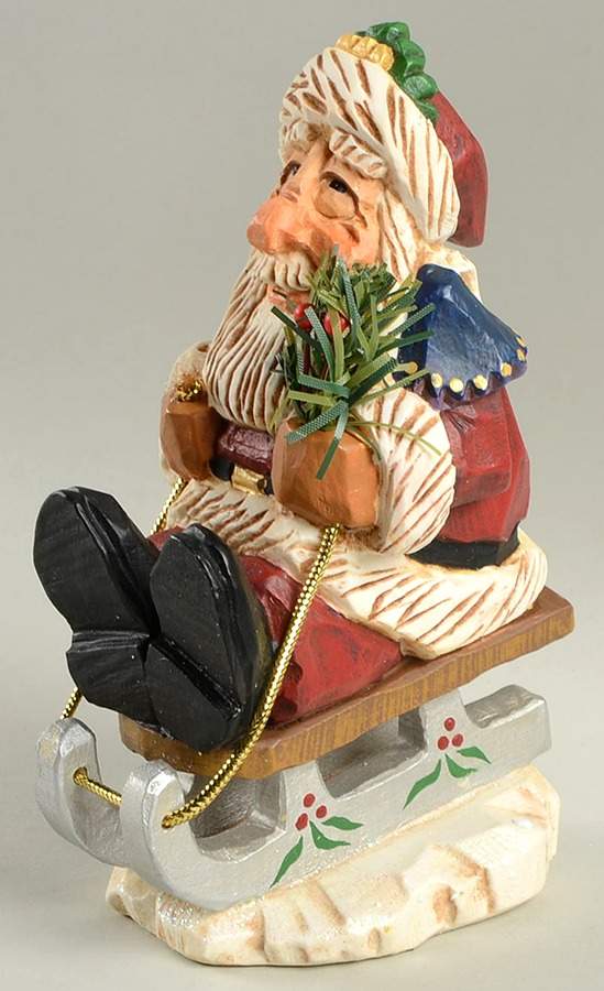 Christmas Figurines Santa On Sled - No Box by Frykman-1
