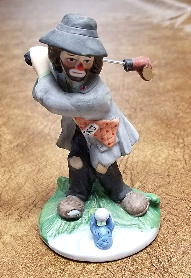 Emmett Kelly Jr Collection Mniatures Golfing-Swinging Club - No Box by Flambro-1