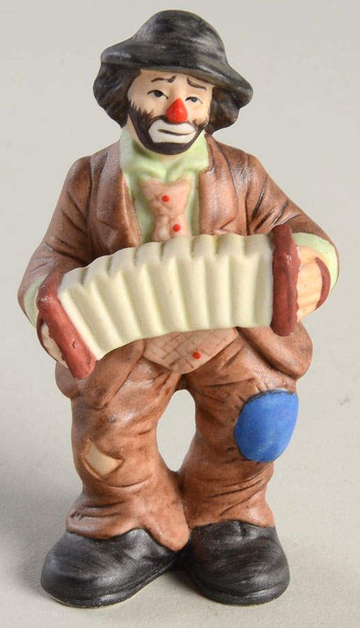 Emmett Kelly Jr Collection Mniatures Musician Standing-With Accordion - No Box 60 by Flambro-1