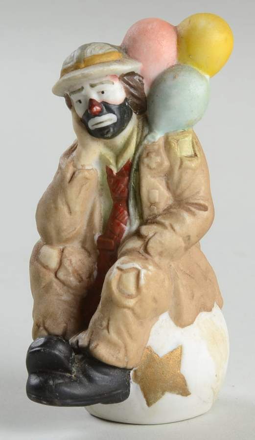Emmett Kelly Jr Collection Mniatures Entertainer Sitting- 3 Balloons - No Box by Flambro-1