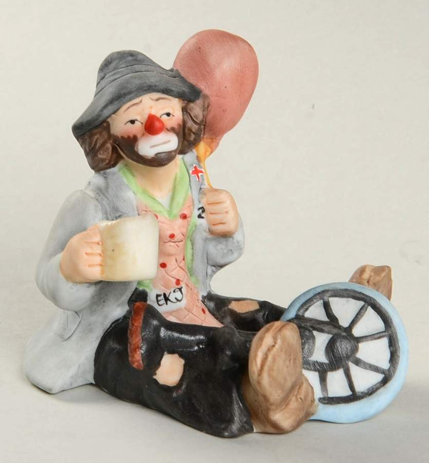 Emmett Kelly Jr Collection Mniatures Blue Unicycle-Mug - No Box by Flambro-1
