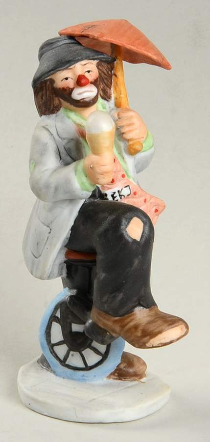 Emmett Kelly Jr Collection Mniatures Blue Unicycle-Ice Cream - No Box by Flambro-1