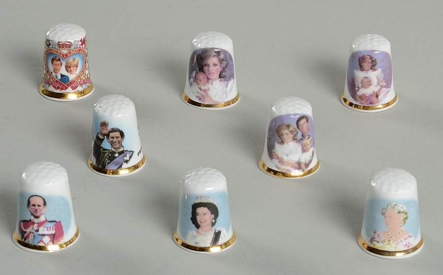 Finsbury Royalty Commemoratives Royal Family Thimbles Set Of 8 - Boxed by Finsbury China-1