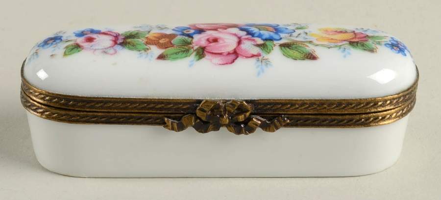 Limoges Boxes Floral Oblong Box - No Box by Fontanille & Marraud-1