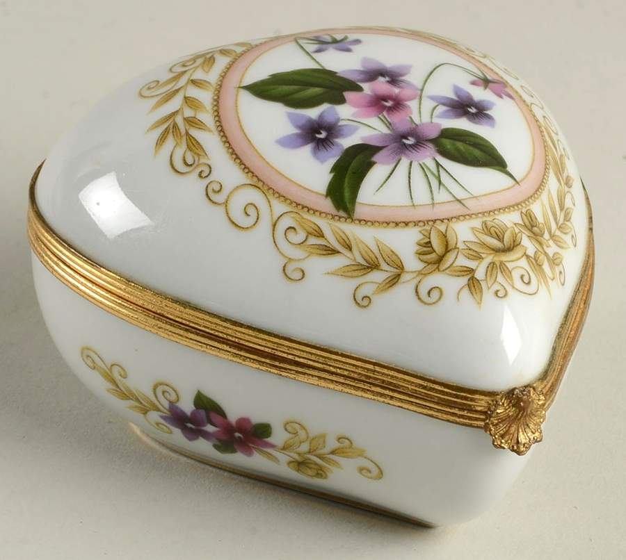 Limoges Boxes Floral Heart Box-Large - No Box by Fontanille & Marraud-1