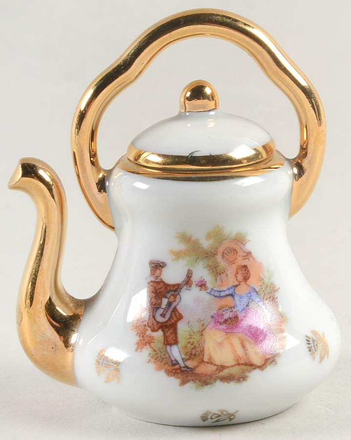Limoges Miniatures Teapot Kettle-Serenade - No Box by Fontanille & Marraud-1