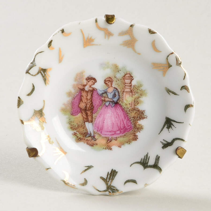 Limoges Miniatures Mini Plate- The Waltz - No Box by Fontanille & Marraud-1